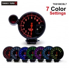 Tansky - 5" Rpm Auto Gauge / Tachometer 7 COLOR LED AUTO GAUGE/CAR METER/AUTO METER TK8108CBL7